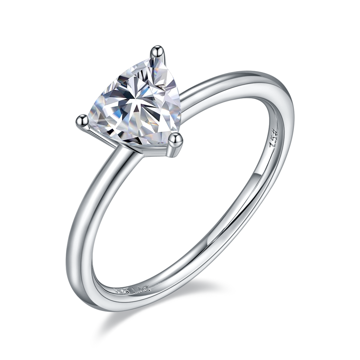 1CT Trangular Cut Moissanite Engagement Ring