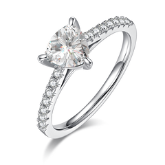 Cathedral Triangular Moissanite Engagement Ring