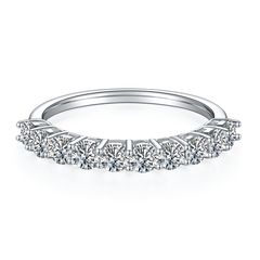 Half Round Cut Moissanite Eternity Ring