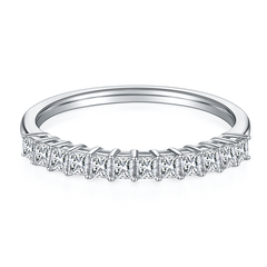 Princess Cut Moissanite Half Eternity Ring