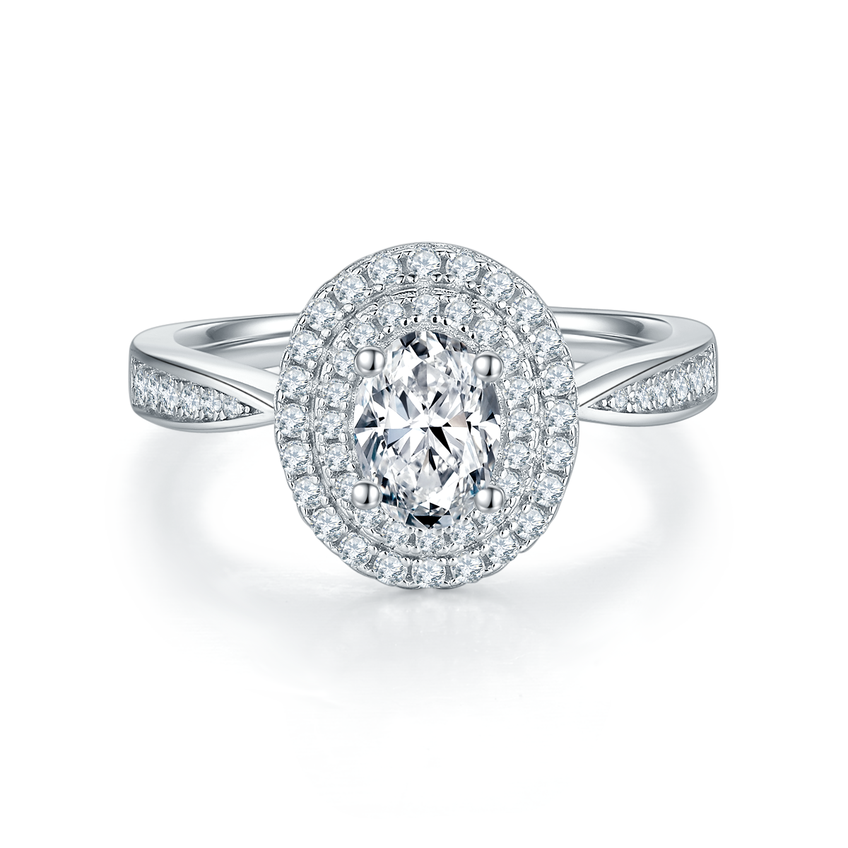 Moissanite Soleste Oval Halo Engagemet Ring