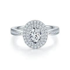 Moissanite Soleste Oval Halo Engagemet Ring