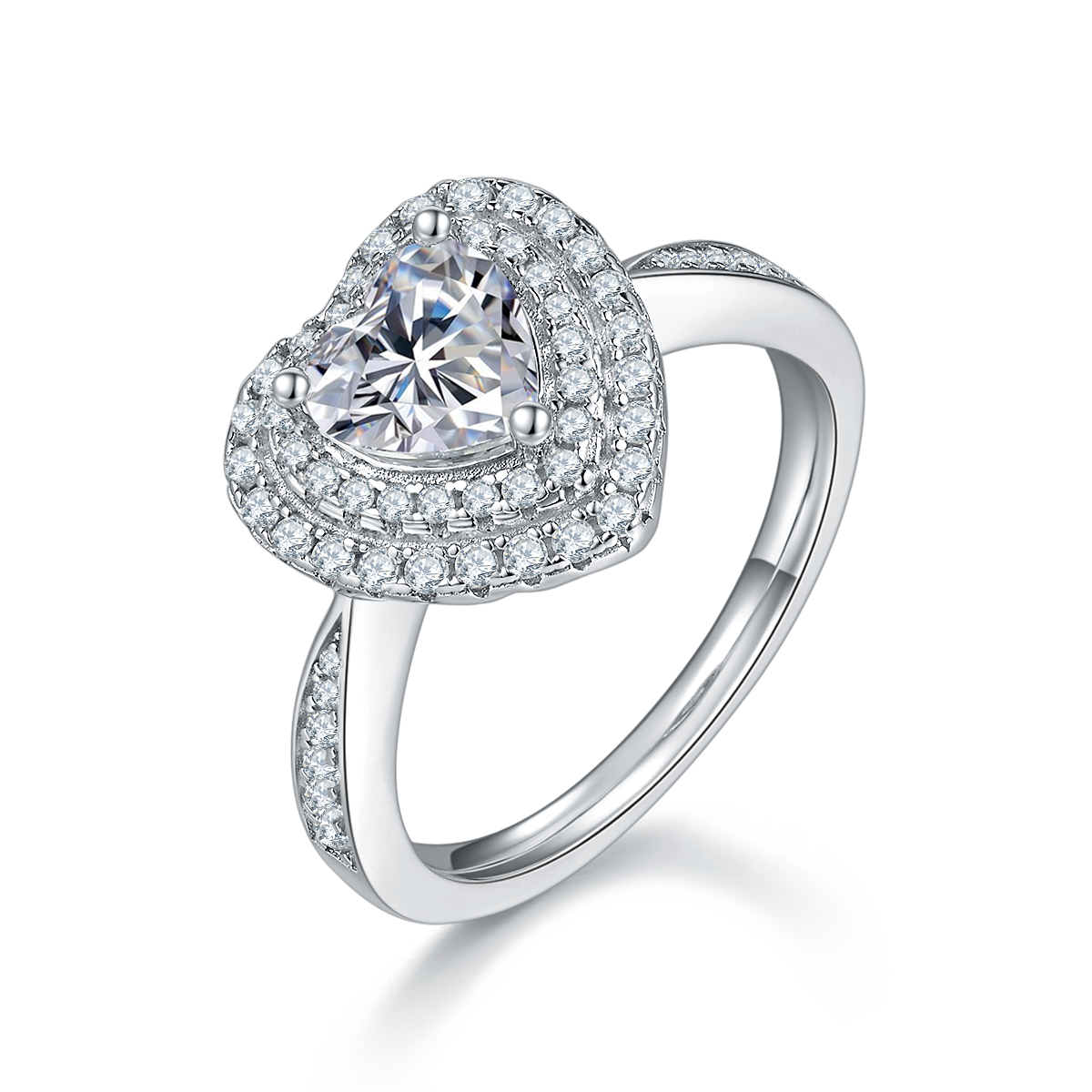 Heart Cut Moissanite Engagement Ring for Women