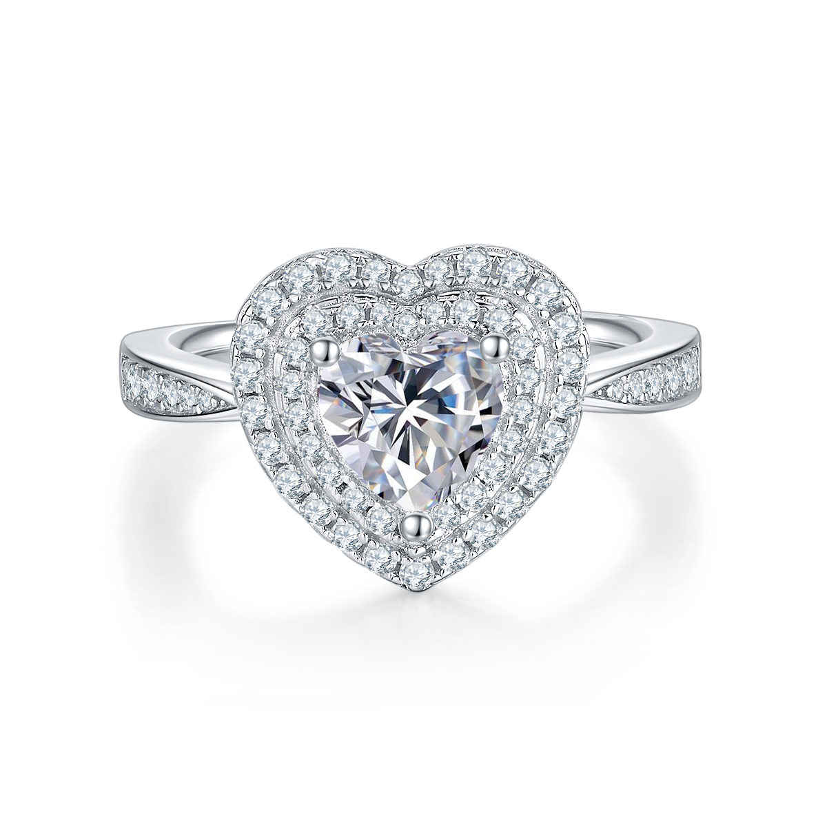 Heart Cut Moissanite Engagement Ring for Women