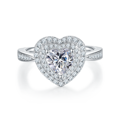 Heart Cut Moissanite Engagement Ring for Women