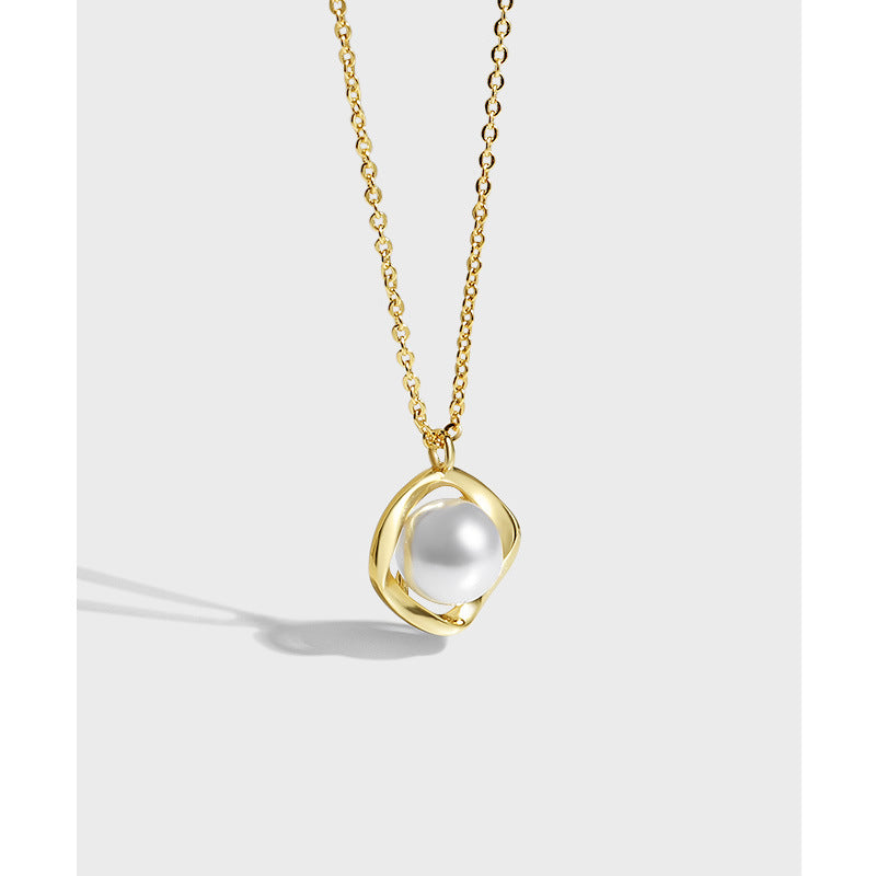 Baroque Pearl Pendant Silver Necklace for Women