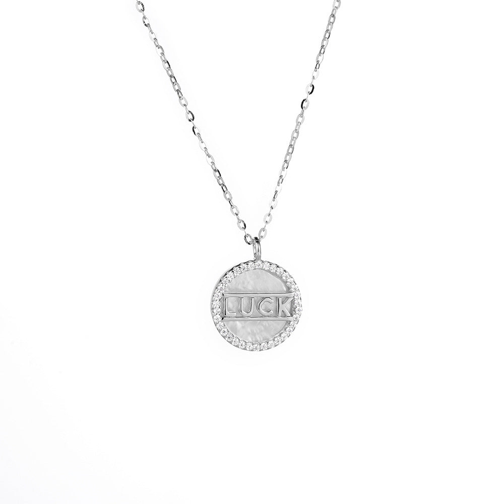 (Two Colours) Luck Plate Pendants Collarbone Necklace for Women