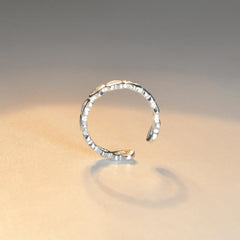 Beading Hollow Heart-shape Silver Ring for Women