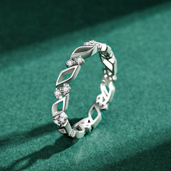Summer New S925 Silver, Japanese and Korean Design, Geometric Hollow Ring, Feminine Temperament, Small Fresh Index Finger Ring Silver