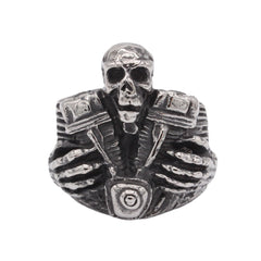 Halloween Motorcycle Skull Titanium Steel Ring for Men