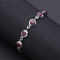 Pear Shape Rose Pomegranate Silver Bracelet