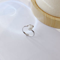 Natural Pearl Silver Ring for Women