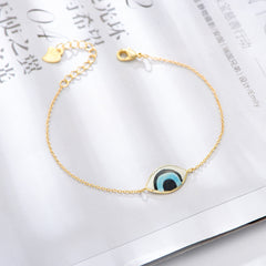 Painting Devil's Eye Silver Bracelet for Women
