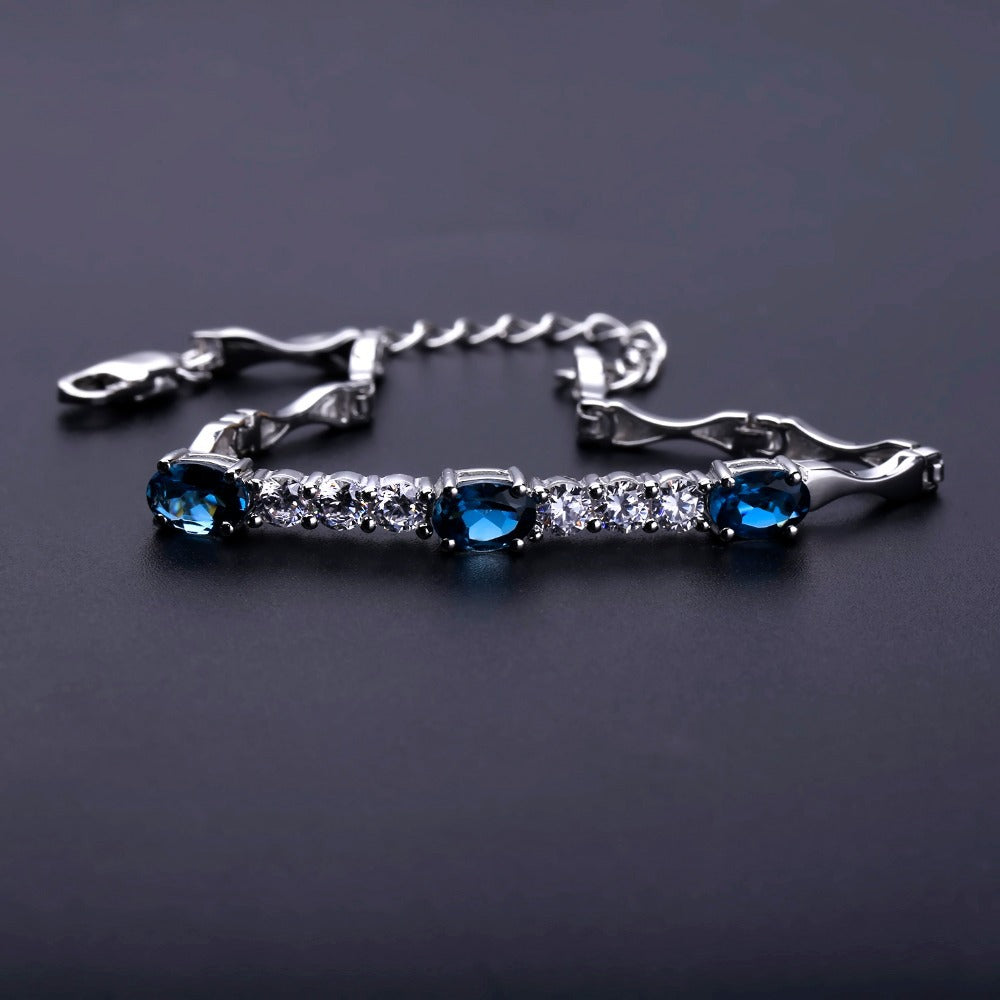 Natural Topaz s925 Sterling Silver Bracelet for Women