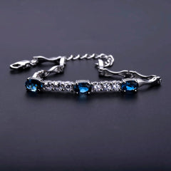 Natural Topaz s925 Sterling Silver Bracelet for Women