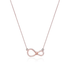 Hollow Zircon Bowknot Silver Necklace