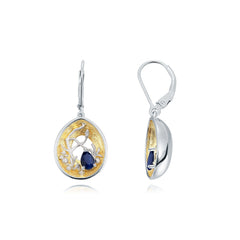 S925 Silver Inlaid Natural Topaz Drop Earrings for Women