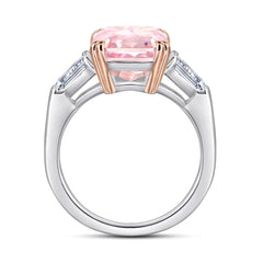 Barbie Pink Zircon Solitaire Silver Ring for Women