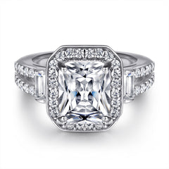 Princess Cut Zircon Vintage Silver Ring
