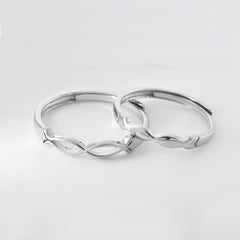 Kissing Fish Silver Couple Ring for Women