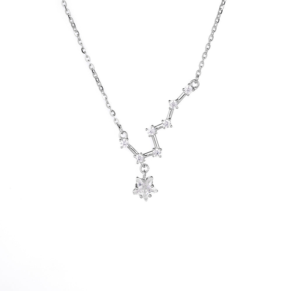 (Two Colours) White Crystal Big Dipper Pendants Collarbone Necklace for Women