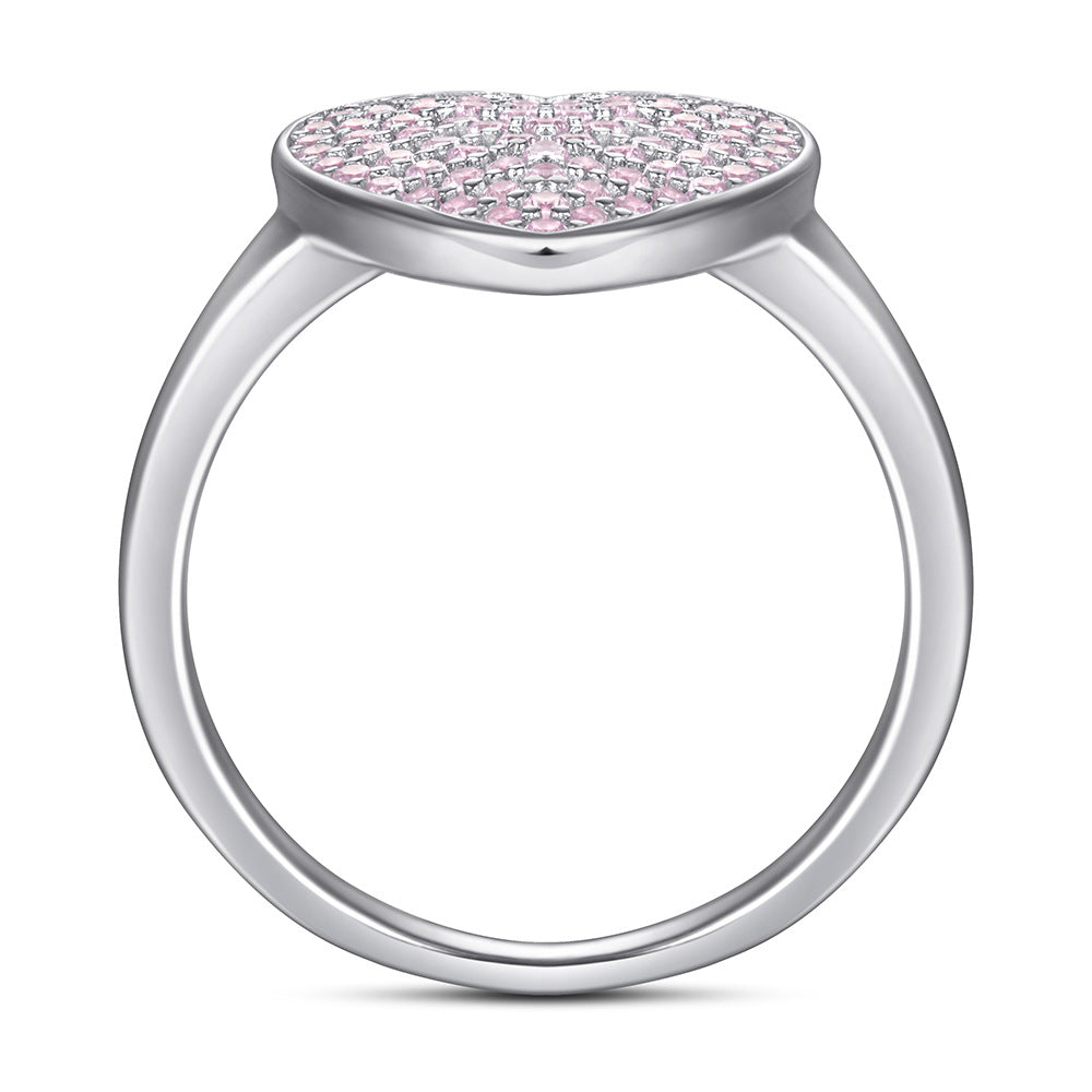 Barbie Heart Zircon Silver Ring for Women