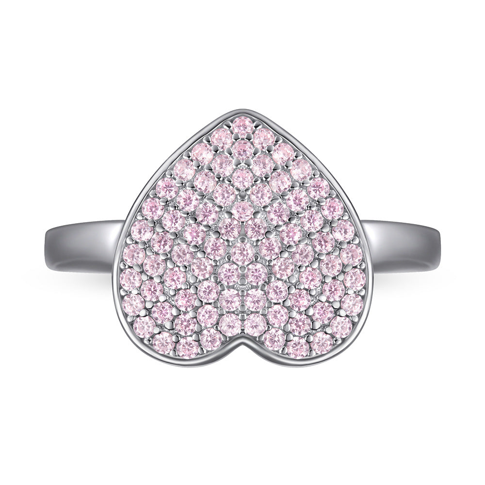 Barbie Heart Zircon Silver Ring for Women