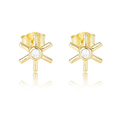 Helm with Zircon Silver Studs Earrings for Women