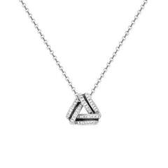 Zircon Triangle Pendant Silver Necklace for Women