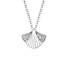 (Pendant Only) Ginkgo Leaf with Zircon Silver Pendant for Women