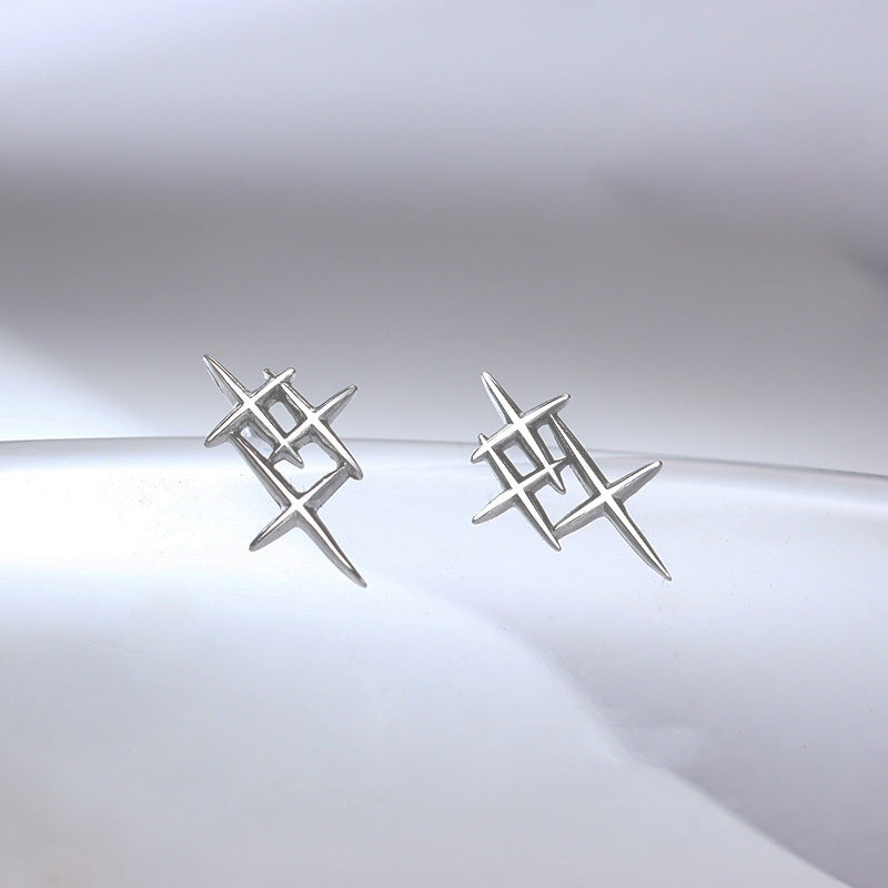 starlight design silver studs earrings for women