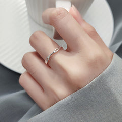 Stylish Hollow Interlocking Silver Ring