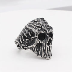 Halloween Mummy Skeleton Head Titanium Steel Ring for Men