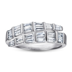 Snake Bones Design with Rectangular Zircon Silver Ring