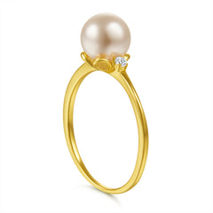 Pearl Solitaire Silver Ring