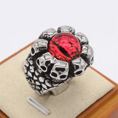 Halloween Skull Devil Eye Titanium Steel Ring for Men