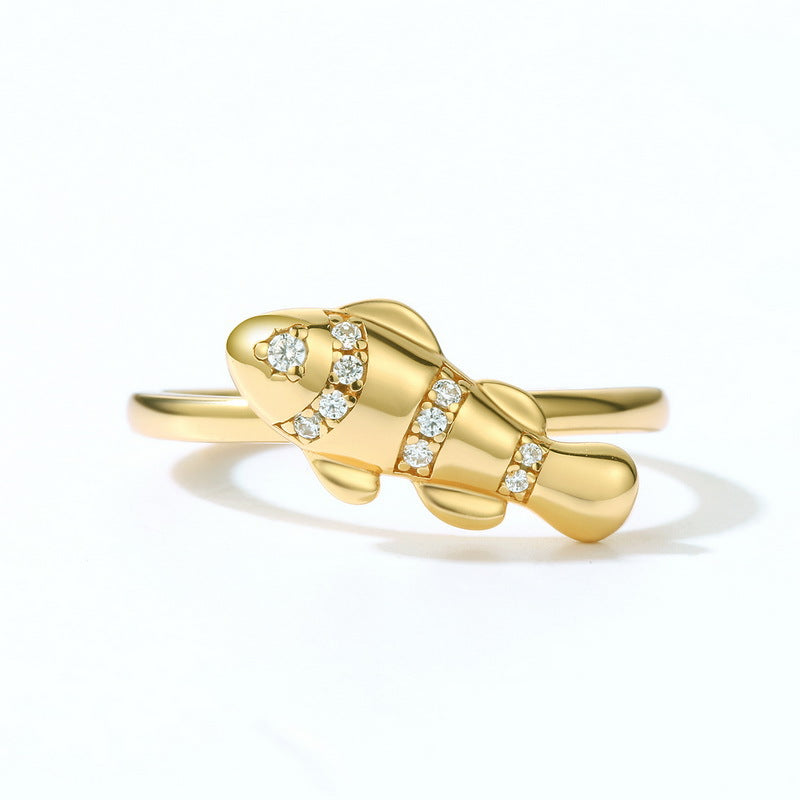 Clownfish Zircon Opening Sterling Silver Ring