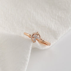 Zircon Cross with Moon Silver Ring