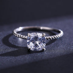 Summer New S925 Silver Twist Floating Inlaid Zircon Jewelry Women&#039;s Simple Japanese and Korean Temperament Party Ring Jewelry