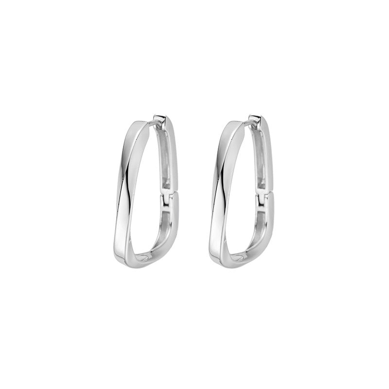 Irregular Silver Hoop Earrings