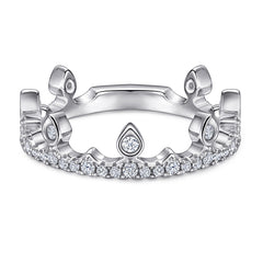 Full Zircon Princess Crown Silver Ring for Women