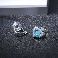 Topaz Triangle Silver Studs for Women