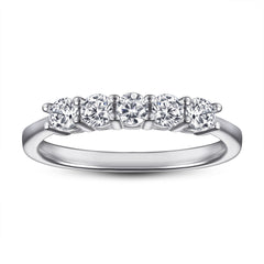Row Zircon Silver Ring