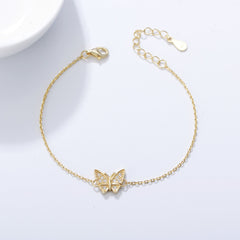 Zircon Butterfly Silver Bracelet for Women