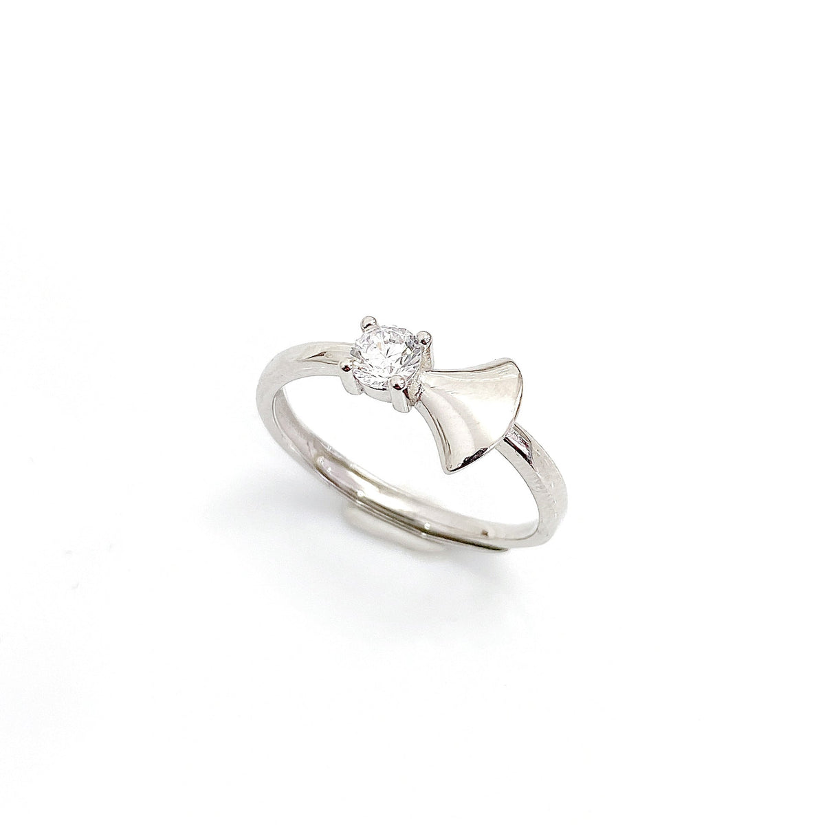 Small Trumpet with Zircon Silver Ring