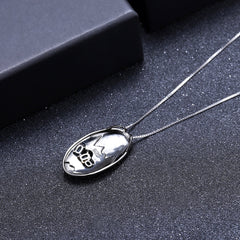 Premium Landscape Design Natural Topaz Pendant Sterling Silver Necklace for Women