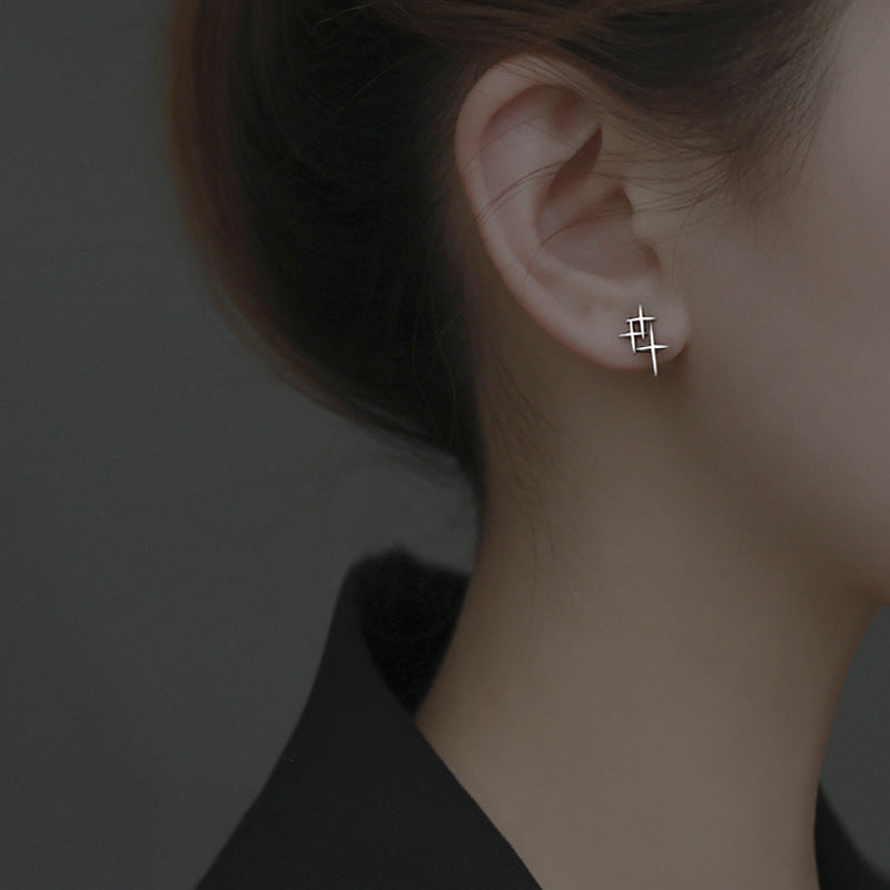 starlight design silver studs earrings for women