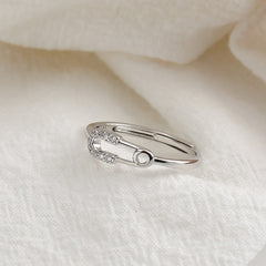 Zircon Pin Silver Ring