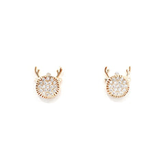 Gemstone Little Deer Silver Studs Earrings for Women