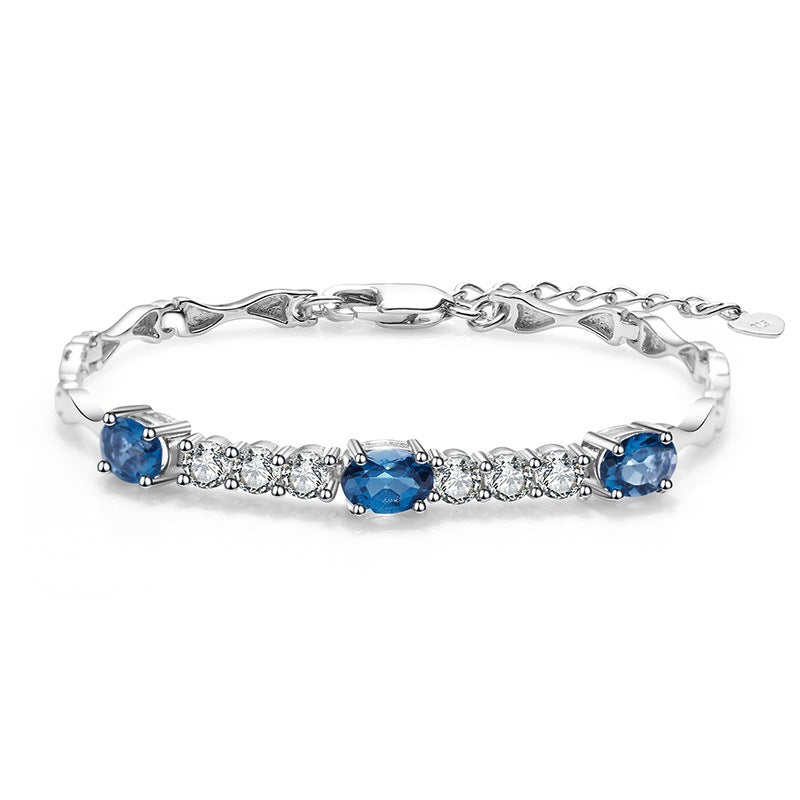 Natural Topaz s925 Sterling Silver Bracelet for Women